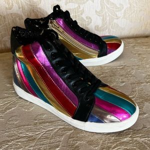 Steve Madden High Top Rainbow Girls Fashion Sneaker worn once